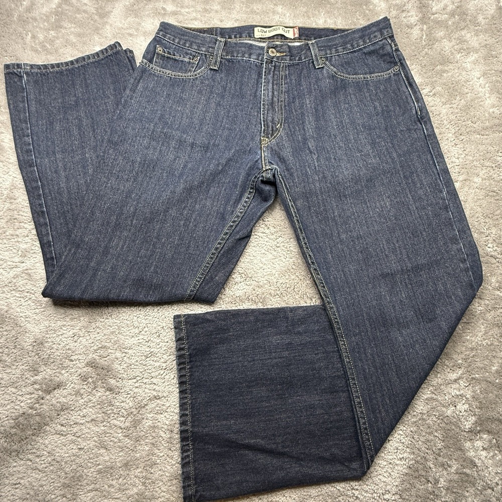 Levi's 527 Vintage Y2K Low Boot Cut Jeans Mens 36x30 Dark Wash Blue Denim